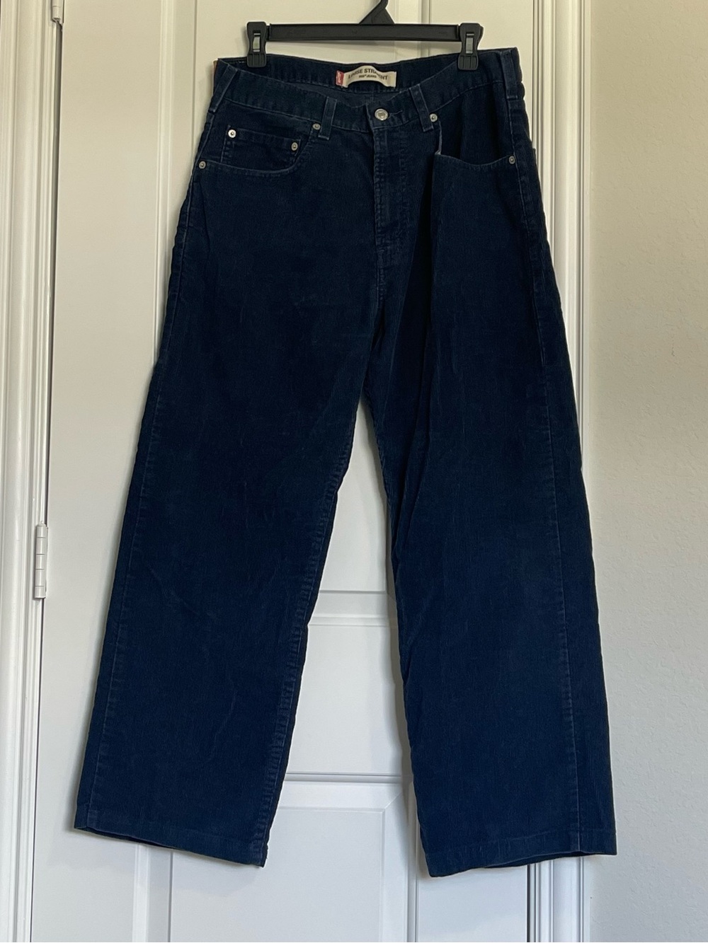 Vintage Levis 569 Corduroy Pants Men’s Navy Blue Skater Y2K Baggy Loose 32x34